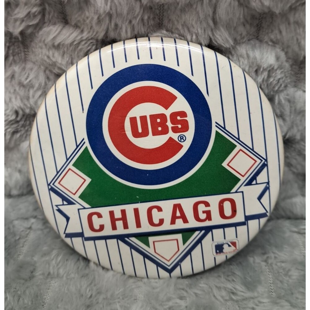 1980's VTG MLB Baseball Pins Buttons Chicago Cubs Wincraft Pinback Mom 3.25" - Picture 4 of 9